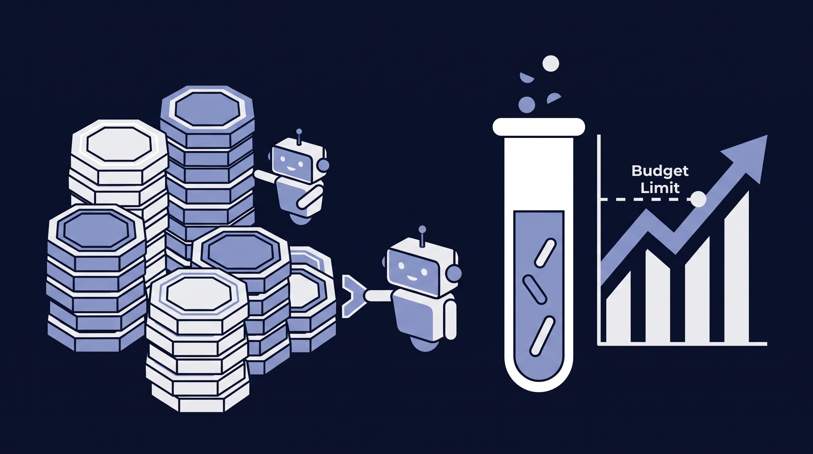 Illustration of AI credits funding controlled feature experiments